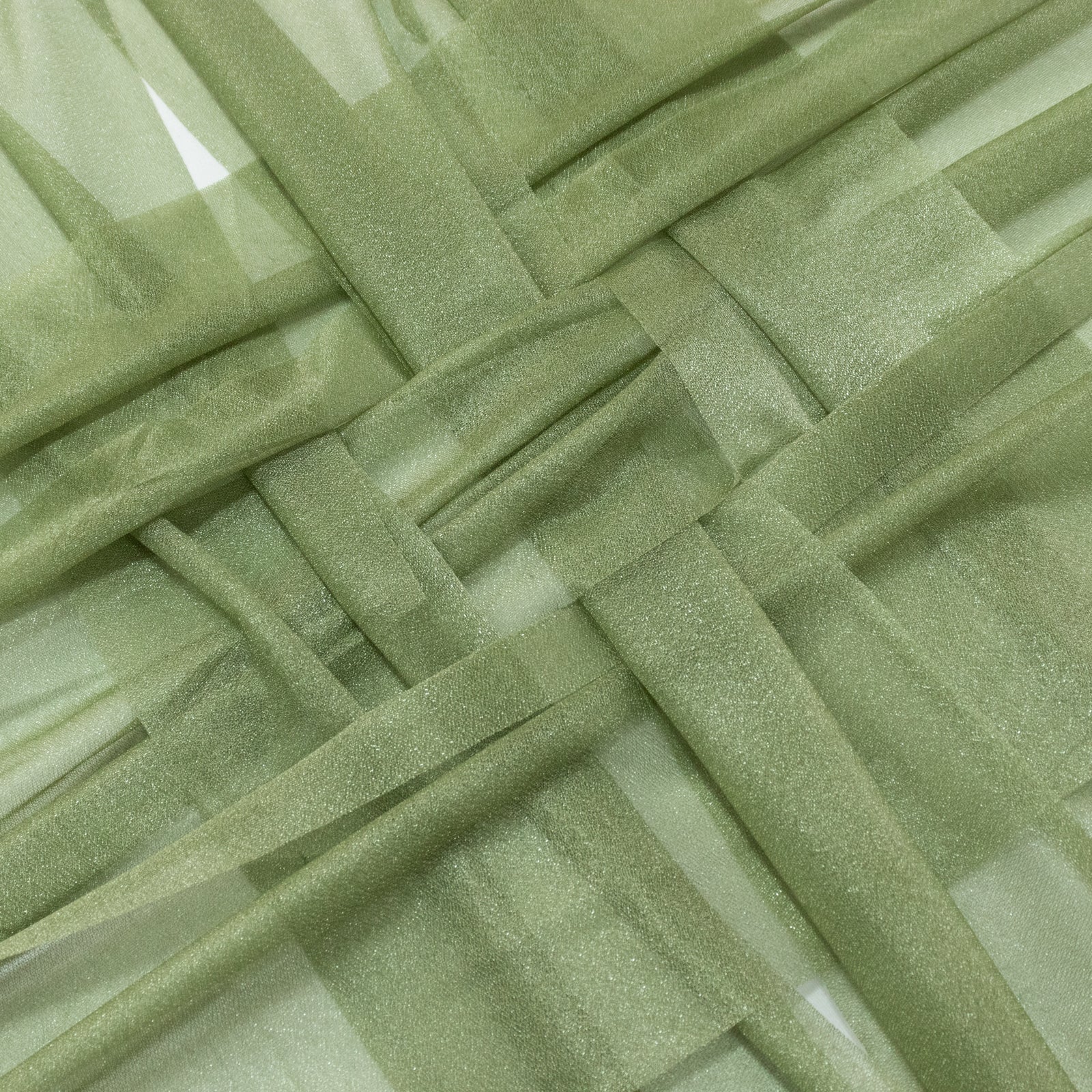 Dusty sage green sheer table runners, 20-pack, wrinkle-free design.