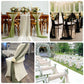 Mauve and blush sheer chair drapes with 9ft shimmer sashes.