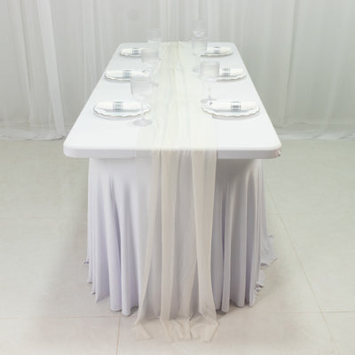 Ivory Sheer Chiffon Table Runners