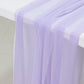Lavender sheer table runner drapes for elegant events and decor.