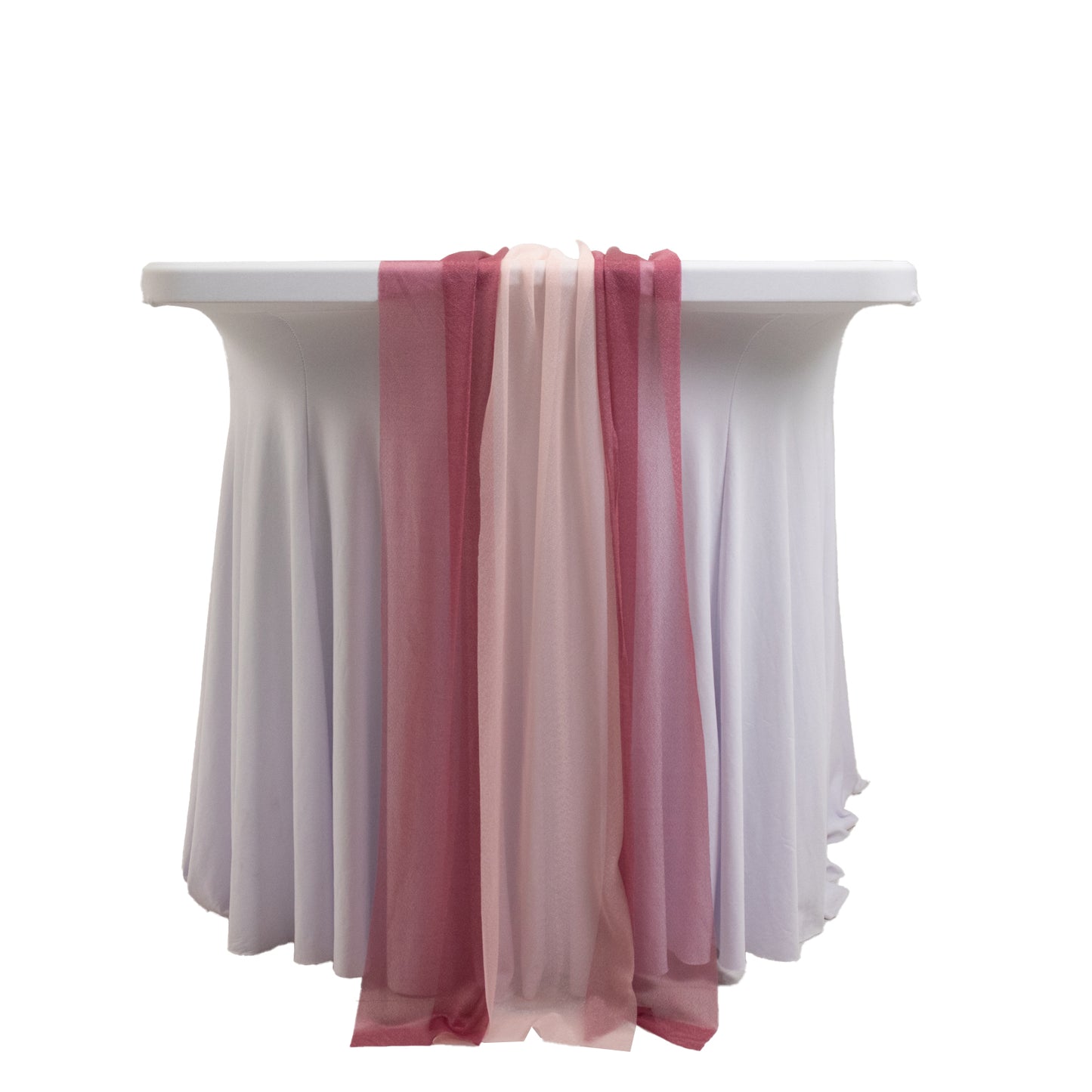 20-Pack 9ft Sheer Table Runners – Mauve/Blush Shimmer Sheer Drapes, Wrinkle-Free