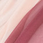 Mauve and blush sheer chair drape decor in a shimmering, wrinkle-free design. #whtbkgd