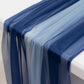 20-Pack 9ft Sheer Table Runners – Navy Blue/Dusty Blue Shimmer Sheer Drapes, Wrinkle-Free