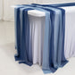 20-Pack 9ft Sheer Table Runners – Navy Blue/Dusty Blue Shimmer Sheer Drapes, Wrinkle-Free