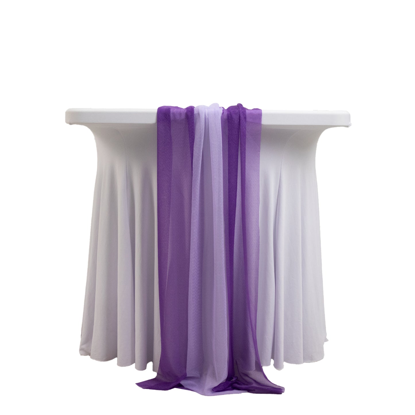 20-Pack 9ft Sheer Table Runners – Purple/Lavender Lilac Shimmer Sheer Drapes, Wrinkle-Free
