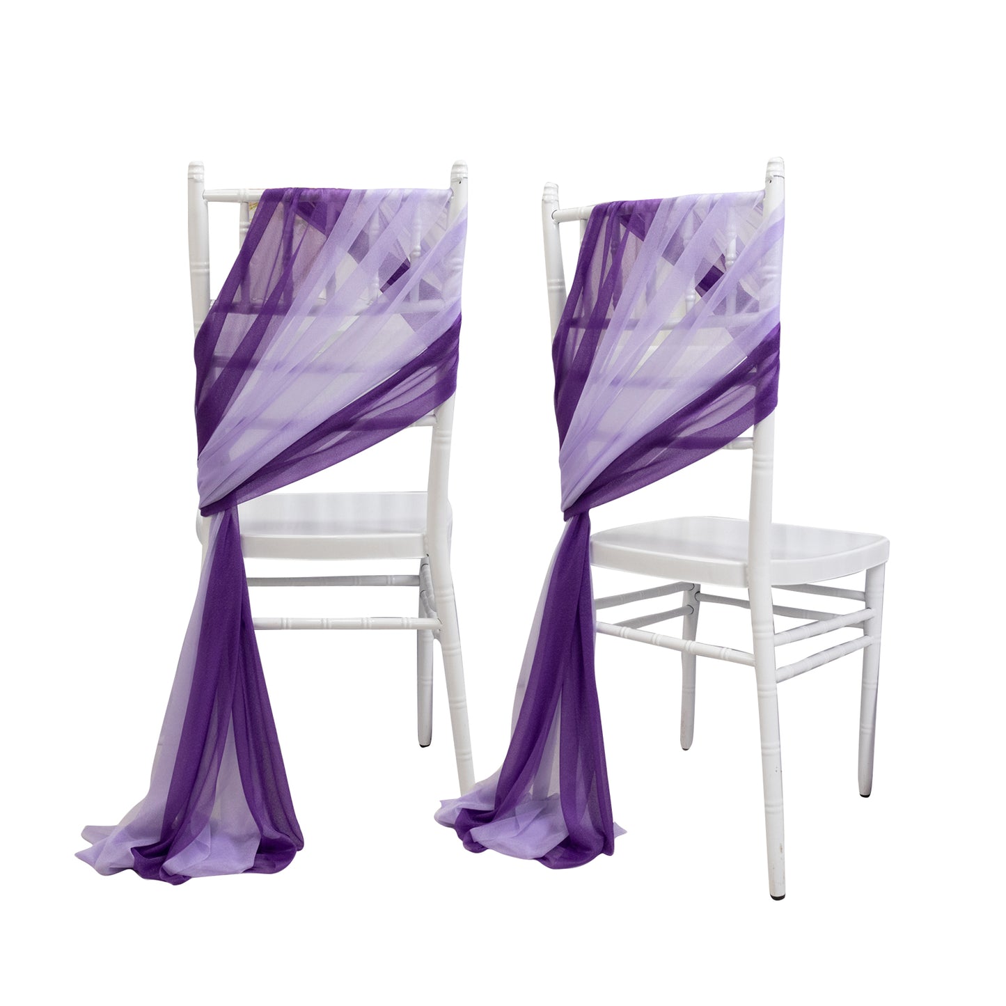 20-Pack Sheer Chair Drape Decor in Purple and Lavender Lilac – 9ft Shimmer Sash, Wrinkle-Free
