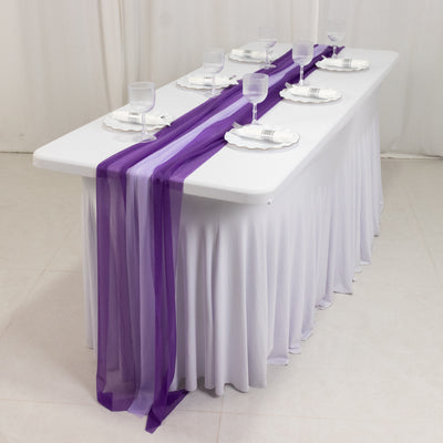 20-Pack Sheer Chiffon Table Runners Purple Lavender Lilac