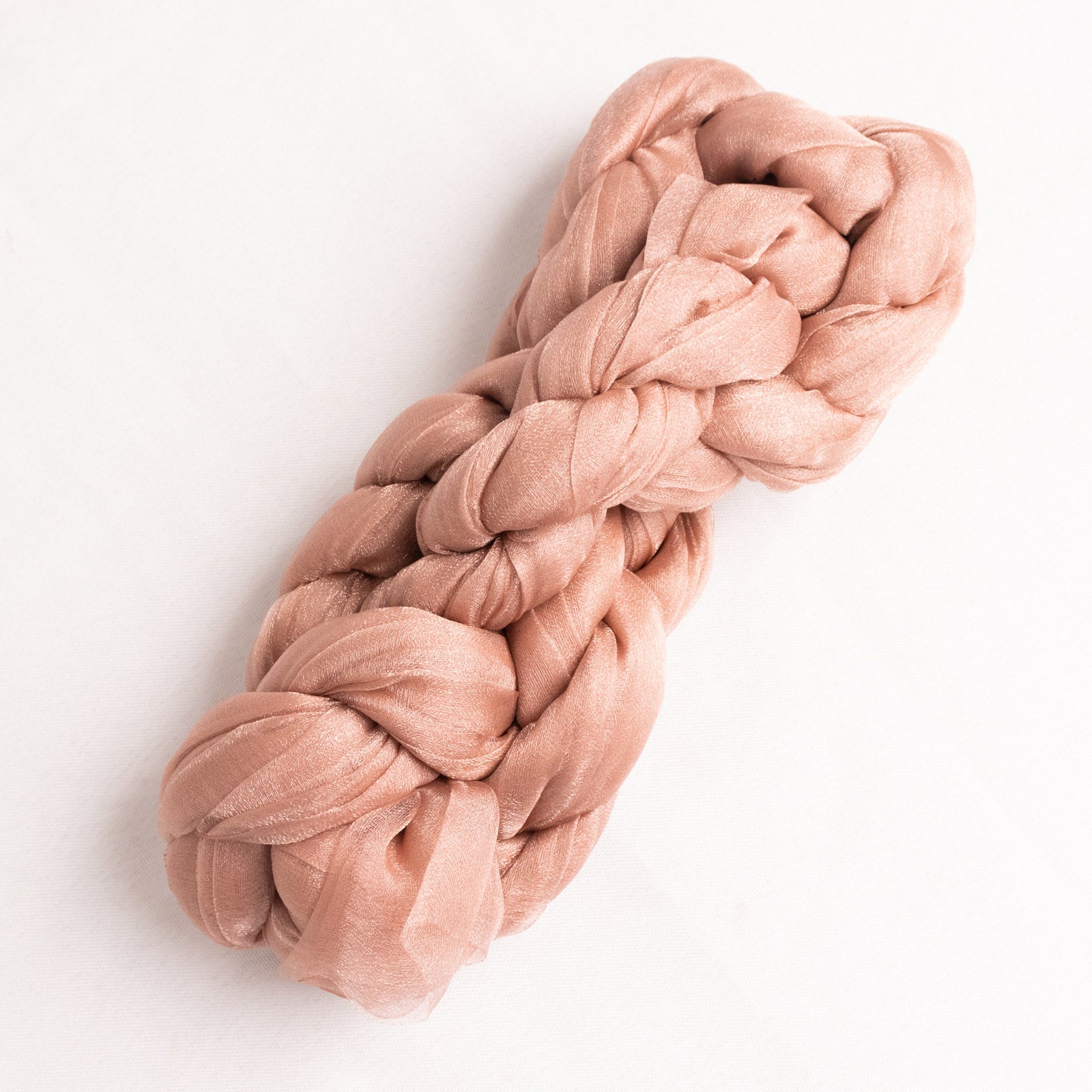 Dusty rose sheer crinkled organza chair sash, 6"x108" for elegant events.