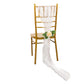 White sheer crinkled organza chair sash with shimmer chiffon layered design. #whtbkgd