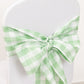 5 Pack 6"x108" Sage Green White Buffalo Plaid Checkered Chair Sashes