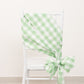 5 Pack 6"x108" Sage Green White Buffalo Plaid Checkered Chair Sashes