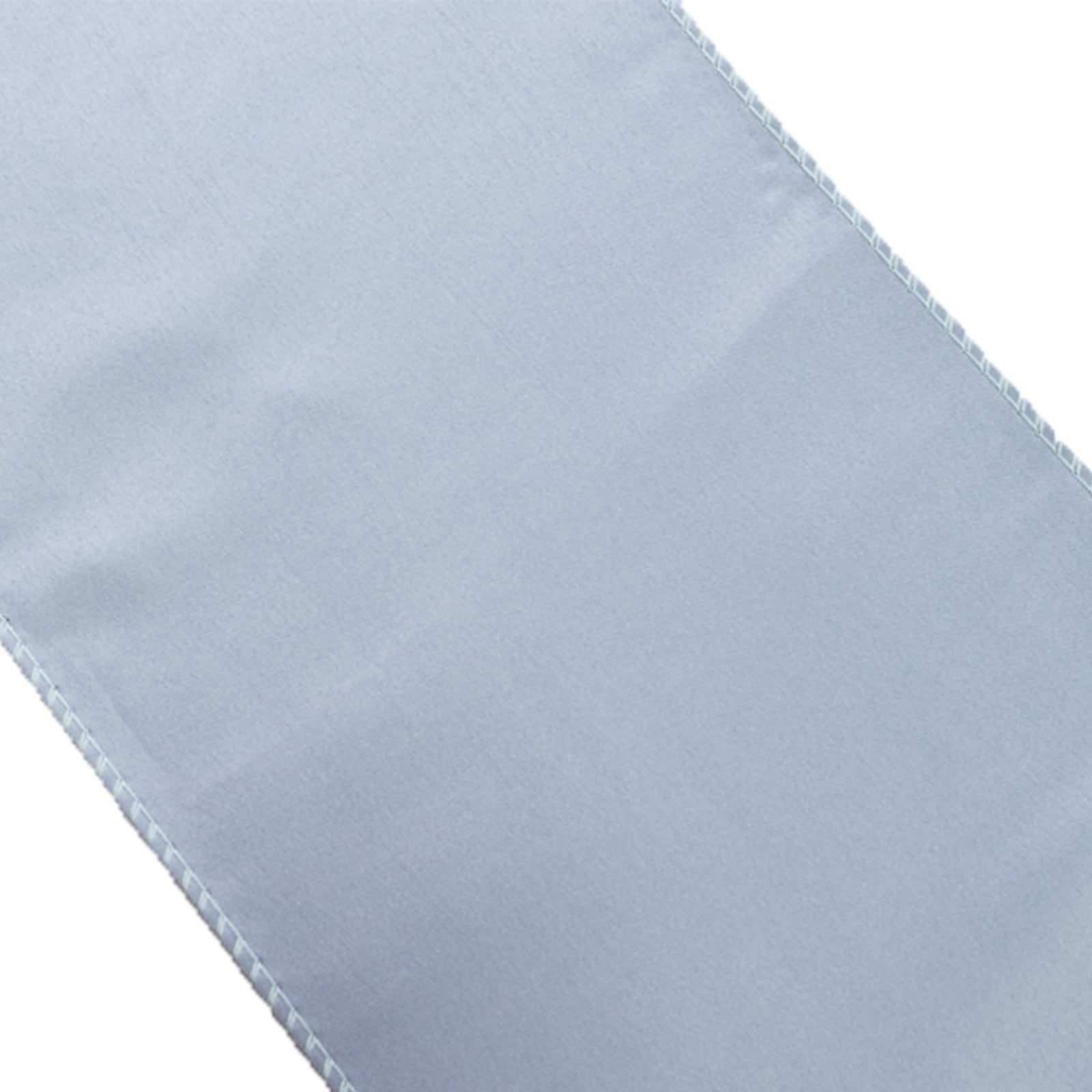 Dusty blue satin chair sashes, perfect for elegant events.