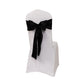 5 Pack Black Lamour Satin Chair Sashes, Chair Bows - 6"x106"