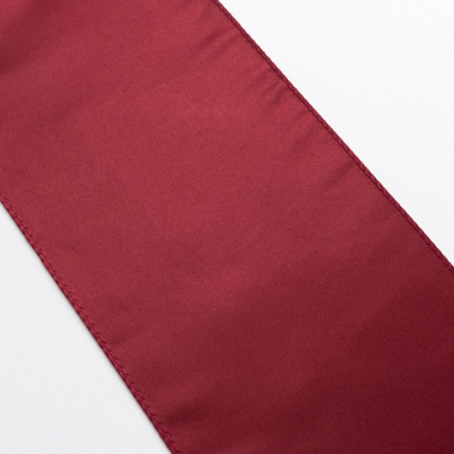 Burgundy satin chair sashes, 5 pack, 6"x106" for elegant decoration.