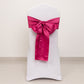 5 Pack Fuchsia Lamour Satin Chair Sashes, Chair Bows - 6"x106"
