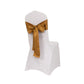 5 Pack Gold Lamour Satin Chair Sashes, Chair Bows - 6"x106"