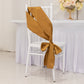 5 Pack Gold Lamour Satin Chair Sashes, Chair Bows - 6"x106"