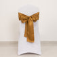 5 Pack Gold Lamour Satin Chair Sashes, Chair Bows - 6"x106"