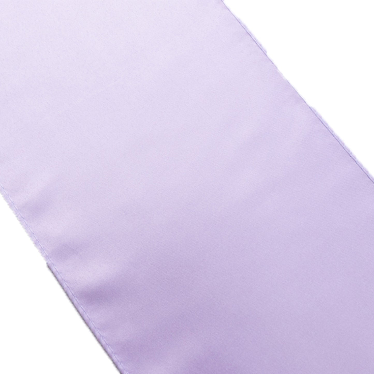 Lavender satin chair sashes, perfect for elegant events.