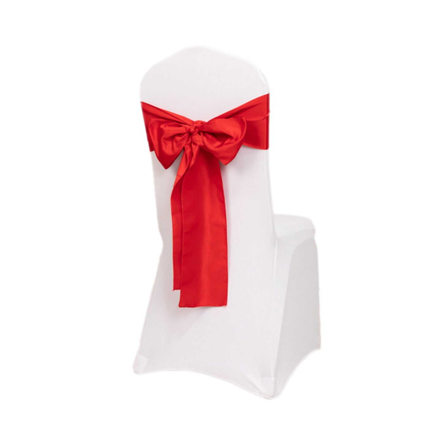 5 Pack Red Lamour Satin Chair Sashes, Chair Bows - 6"x106"