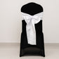 5 Pack White Lamour Satin Chair Sashes, Chair Bows - 6"x106"