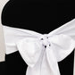 5 Pack White Lamour Satin Chair Sashes, Chair Bows - 6"x106"