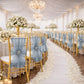 20 Pack Organza Chair Sashes Dusty Blue 6"x108" – Reusable Sheer Wedding Chair Bows