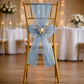 20 Pack Organza Chair Sashes Dusty Blue 6"x108" – Reusable Sheer Wedding Chair Bows