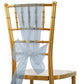 20 Pack Organza Chair Sashes Dusty Blue 6"x108" – Reusable Sheer Wedding Chair Bows