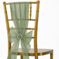 20 Pack Organza Chair Sashes Dusty Sage Green 6"x108" – Reusable Sheer Wedding Chair Bows