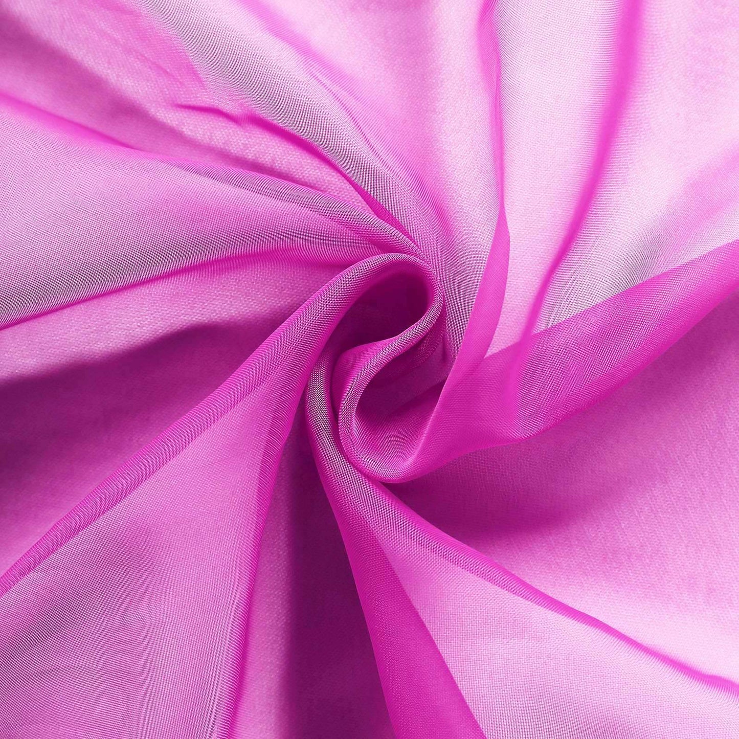 Fuchsia organza chair sashes for weddings, 6"x108", reusable and sheer.