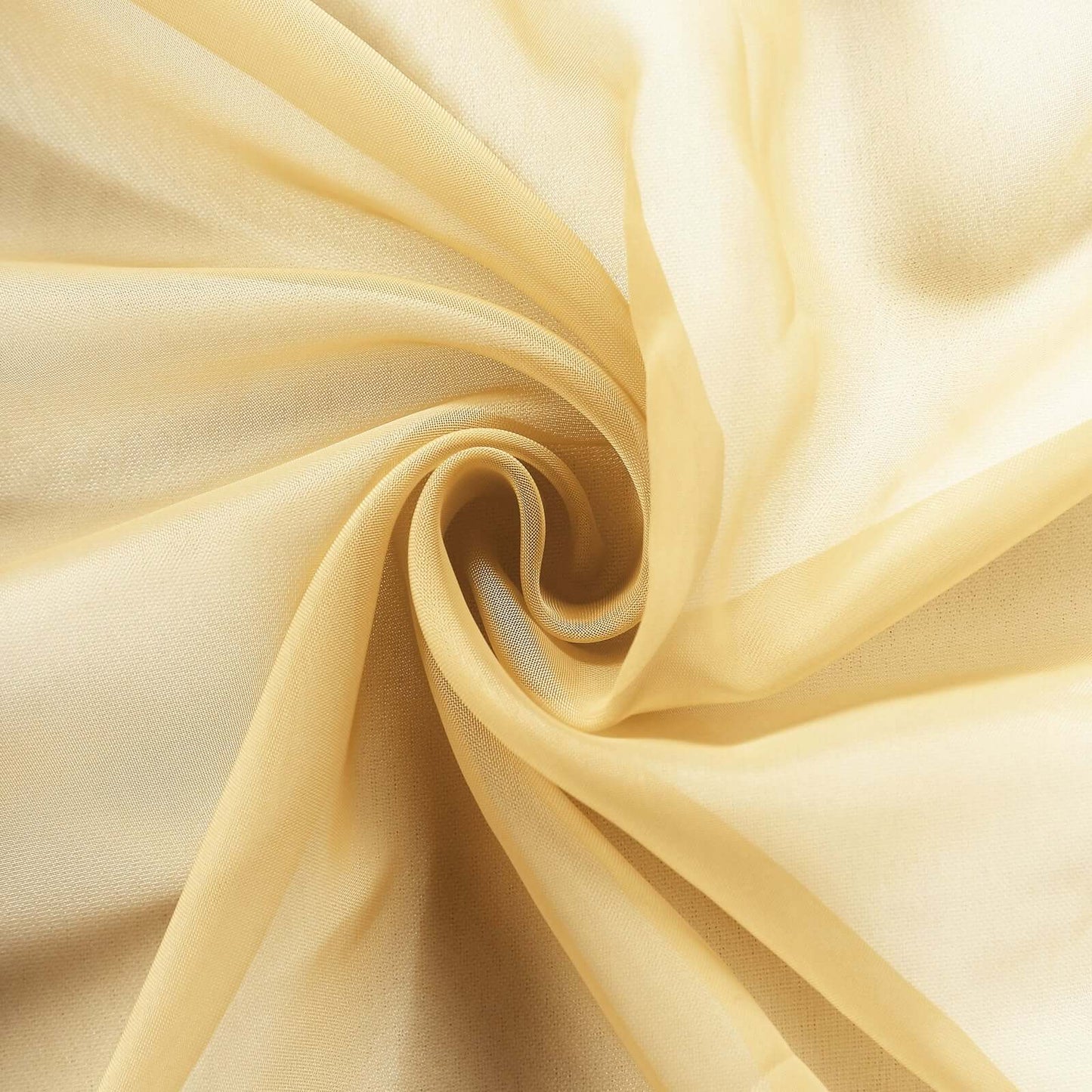 Gold organza chair sashes, 6"x108", reusable wedding decoration.