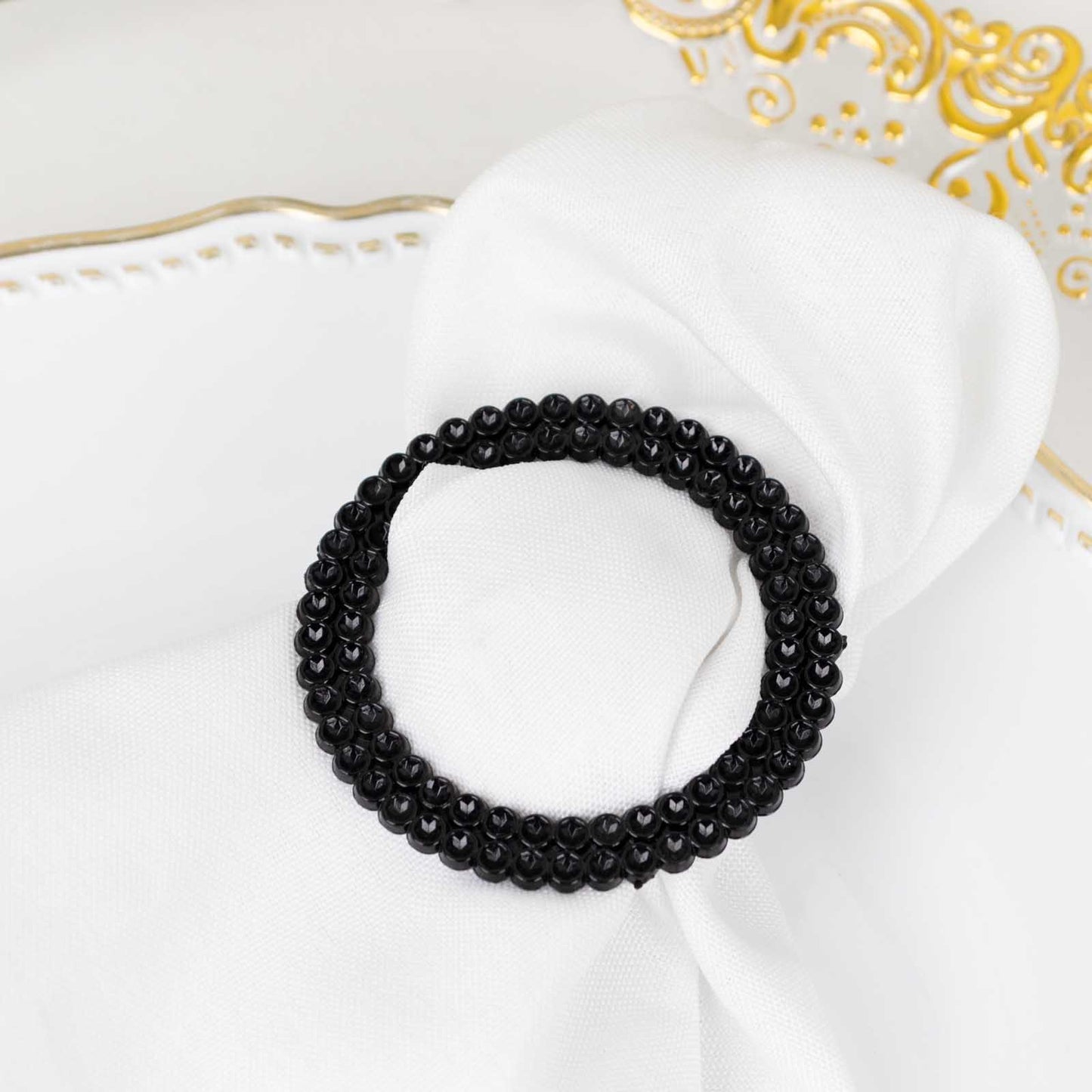 20 Pack 2.5" Black Diamond Circle Napkin Ring Pin Brooch, Rhinestone Chair Sash Bow Buckle