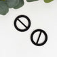Black diamond circle napkin ring pin brooch with rhinestones.