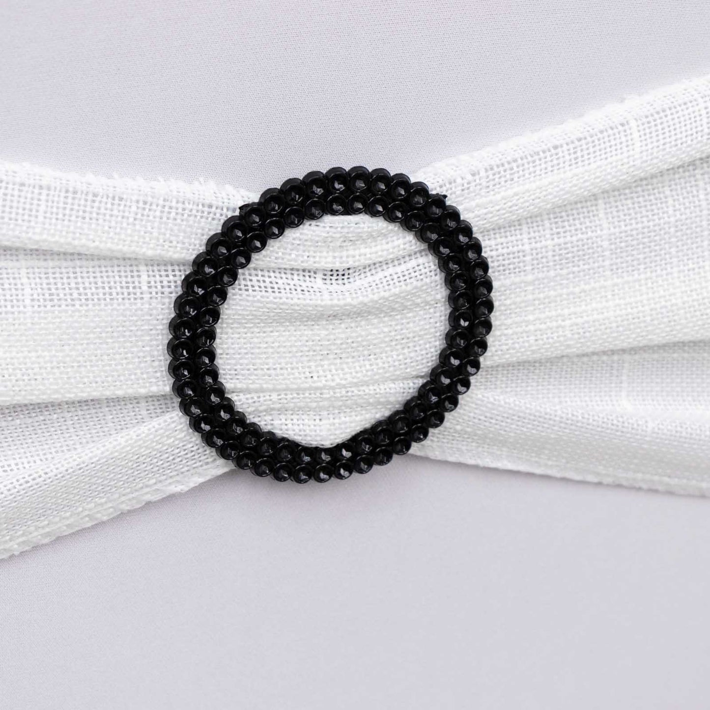 20 Pack 2.5" Black Diamond Circle Napkin Ring Pin Brooch, Rhinestone Chair Sash Bow Buckle