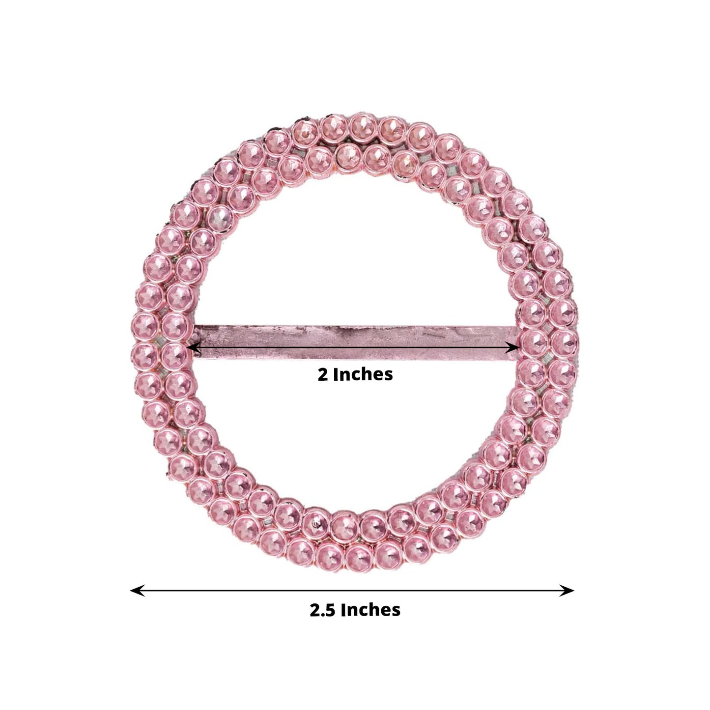 20 Pack 2.5" Pink Diamond Circle Napkin Ring Pin Brooch, Rhinestone Chair Sash Bow Buckle