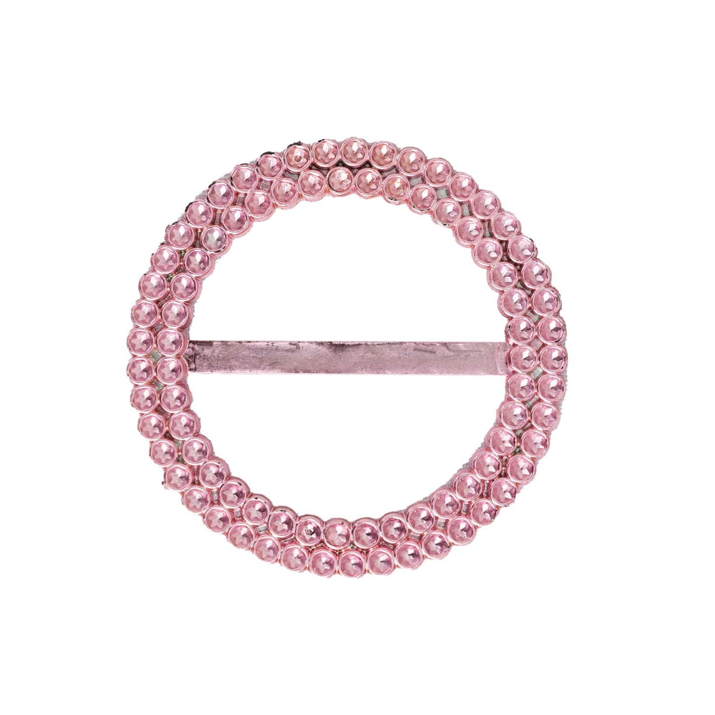 20 Pack 2.5" Pink Diamond Circle Napkin Ring Pin Brooch, Rhinestone Chair Sash Bow Buckle