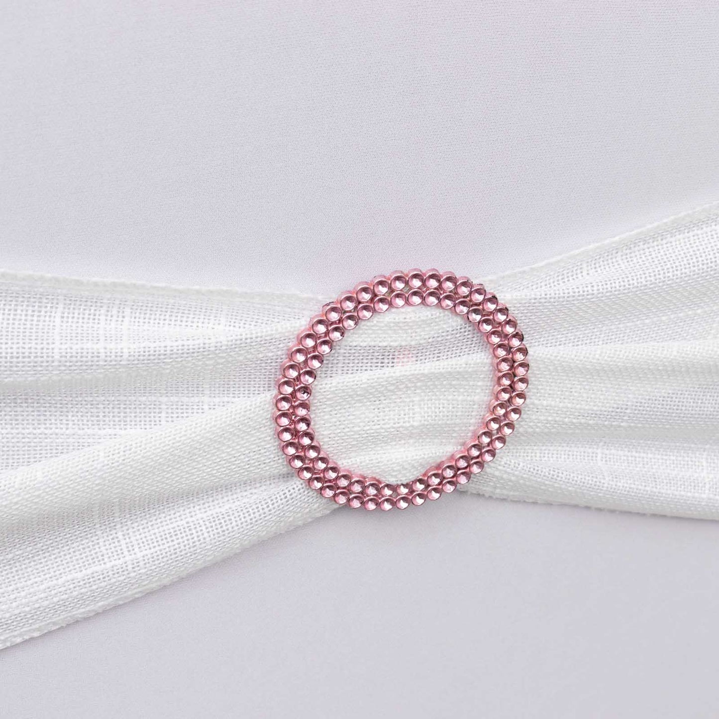 20 Pack 2.5" Pink Diamond Circle Napkin Ring Pin Brooch, Rhinestone Chair Sash Bow Buckle