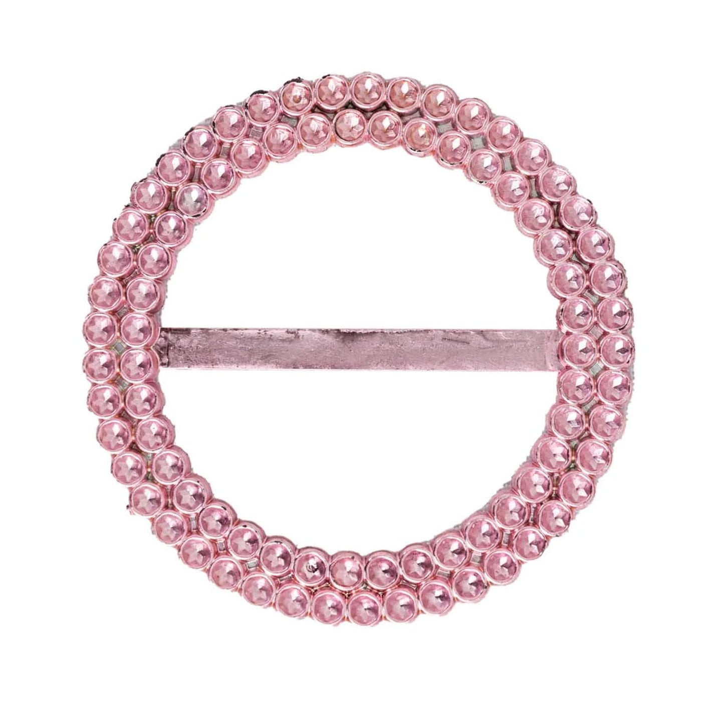 20 Pack 2.5" Pink Diamond Circle Napkin Ring Pin Brooch, Rhinestone Chair Sash Bow Buckle