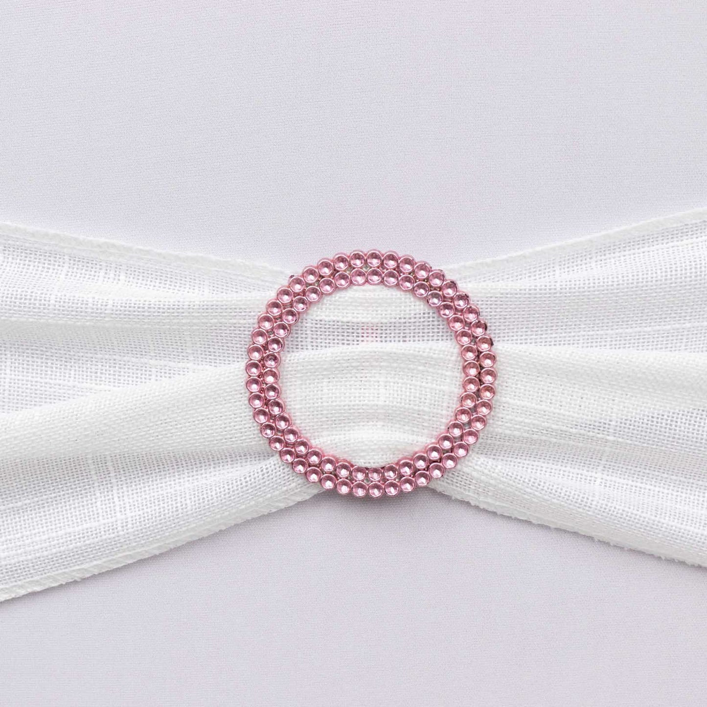 20 Pack 2.5" Pink Diamond Circle Napkin Ring Pin Brooch, Rhinestone Chair Sash Bow Buckle