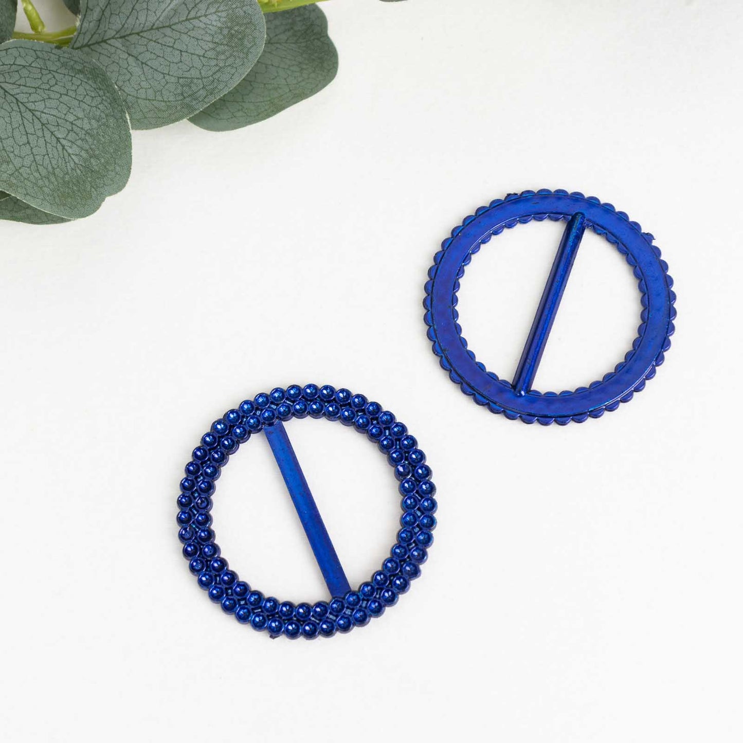 20 Pack 2.5" Royal Blue Diamond Circle Napkin Ring Pin Brooch, Rhinestone Chair Sash Bow Buckle