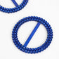 Royal blue diamond circle napkin ring pin brooch with rhinestones.