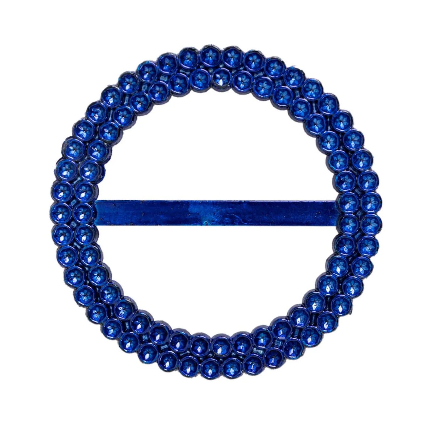 20 Pack 2.5" Royal Blue Diamond Circle Napkin Ring Pin Brooch, Rhinestone Chair Sash Bow Buckle