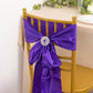 Purple snowflake chair sash band buckle with diamond brooch pin.
