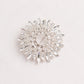 Silver rhinestone snowflake chair sash band buckle with diamonds.
