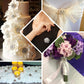 Assorted silver plated rhinestone floral brooches with pearl center.