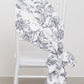 6"x108" White Black French Toile Polyester Chair Sashes, Elegant Chair Ties for Weddings, Parties, Banquets