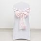 6"x108" White Pink French Toile Polyester Chair Sashes, Elegant Chair Ties for Weddings, Parties, Banquets