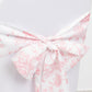 6"x108" White Pink French Toile Polyester Chair Sashes, Elegant Chair Ties for Weddings, Parties, Banquets