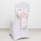 6"x108" White Pink French Toile Polyester Chair Sashes, Elegant Chair Ties for Weddings, Parties, Banquets